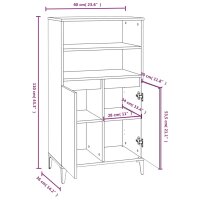 vidaXL Highboard Wei&szlig; 60x36x110 cm Holzwerkstoff