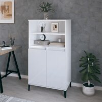 vidaXL Highboard Hochglanz-Weiß 60x36x110 cm...