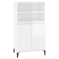 vidaXL Highboard Hochglanz-Wei&szlig; 60x36x110 cm Holzwerkstoff