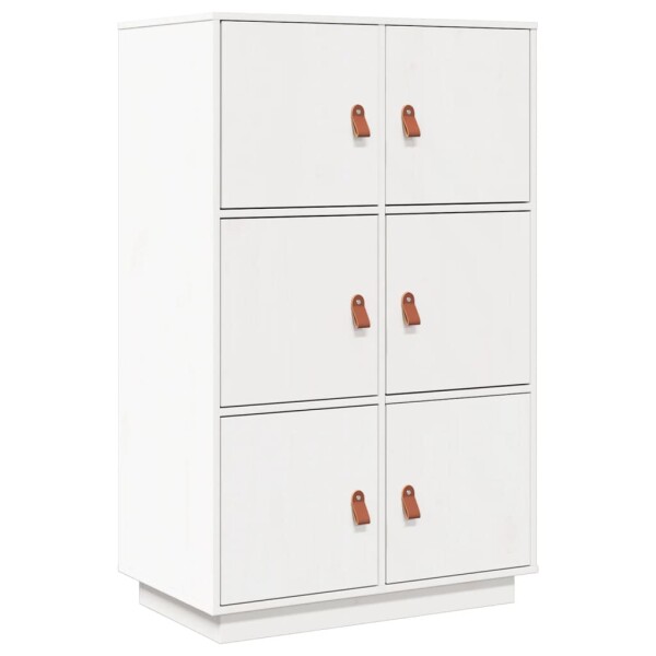 vidaXL Highboard Wei&szlig; 67x40x108,5 cm Massivholz Kiefer