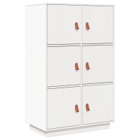 vidaXL Highboard Weiß 67x40x108,5 cm Massivholz Kiefer