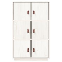 vidaXL Highboard Wei&szlig; 67x40x108,5 cm Massivholz Kiefer