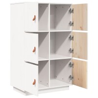 vidaXL Highboard Wei&szlig; 67x40x108,5 cm Massivholz Kiefer