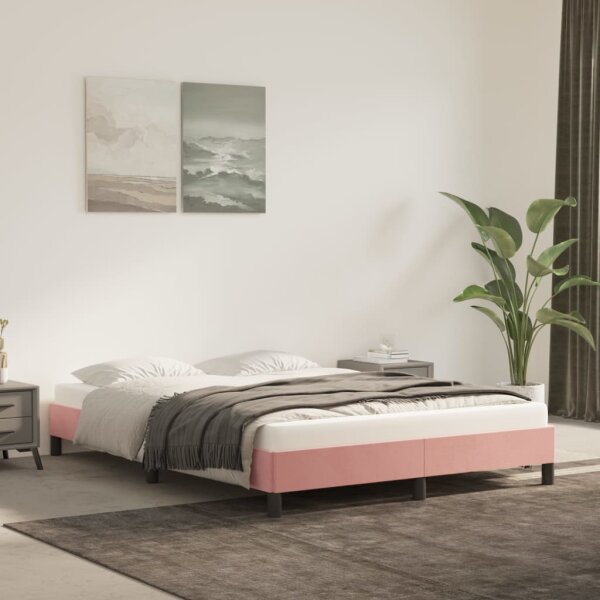 vidaXL Bettgestell Rosa 140x190 cm Samt