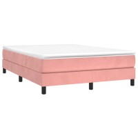 vidaXL Boxspringbett Rosa 140x190 cm Samt