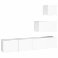 vidaXL 4-tlg. TV-Schrank-Set Weiß Holzwerkstoff