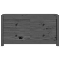 vidaXL Beistellschrank Grau 100x40x54 cm Massivholz Kiefer