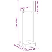 vidaXL Kaminholzhalter Honigbraun 33,5x30x110 cm Massivholz Kiefer