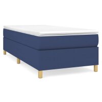 vidaXL Boxspringbett Blau 100x200 cm Stoff