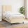 vidaXL Boxspringbett mit Matratze Creme 100x200 cm Stoff