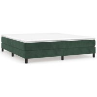 WOWONA Boxspringbett Dunkelgr&uuml;n 180x200 cm Samt