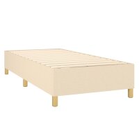 WOWONA Boxspringbett mit Matratze Creme 90x200 cm Stoff