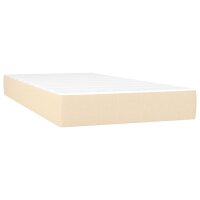 WOWONA Boxspringbett mit Matratze Creme 90x200 cm Stoff