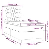 WOWONA Boxspringbett mit Matratze Creme 90x200 cm Stoff