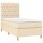 WOWONA Boxspringbett mit Matratze Creme 90x200 cm Stoff