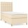 WOWONA Boxspringbett mit Matratze Creme 90x200 cm Stoff