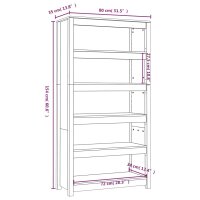 vidaXL B&uuml;cherregal Wei&szlig; 80x35x154 cm Massivholz Kiefer