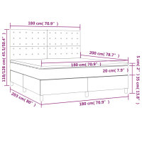 vidaXL Boxspringbett mit Matratze Dunkelbraun 180x200 cm Stoff