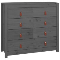 vidaXL Beistellschrank Grau 100x40x90 cm Massivholz Kiefer