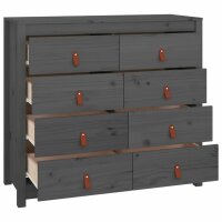 vidaXL Beistellschrank Grau 100x40x90 cm Massivholz Kiefer