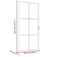 vidaXL Innent&uuml;r 102,5x201,5 cm Wei&szlig; Mattglas und Aluminium