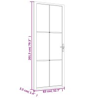 vidaXL Innent&uuml;r 83x201,5 cm Wei&szlig; Mattglas und Aluminium