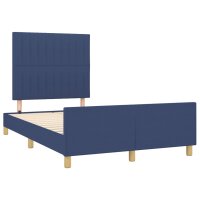 vidaXL Bettgestell mit Kopfteil Blau 120x200 cm Stoff