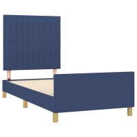 vidaXL Bettgestell mit Kopfteil Blau 80x200 cm Stoff