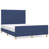 vidaXL Bettgestell mit Kopfteil Blau 140x190 cm Stoff