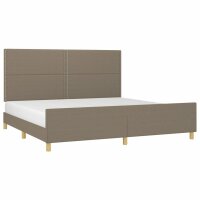 vidaXL Bettgestell mit Kopfteil Taupe 200x200 cm Stoff