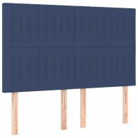 vidaXL Bettgestell mit Kopfteil Blau 140x200 cm Stoff