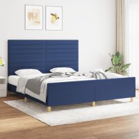 vidaXL Bettgestell mit Kopfteil Blau 180x200 cm Stoff