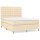 vidaXL Boxspringbett mit Matratze Creme 140x200 cm Stoff