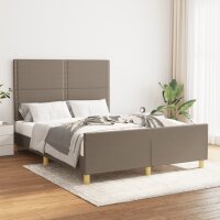 vidaXL Bettgestell mit Kopfteil Taupe 140x200 cm Stoff