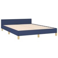 vidaXL Bettgestell mit Kopfteil Blau 140x190 cm Stoff