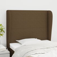 vidaXL Kopfteil mit Ohren Dunkelbraun 83x23x118/128 cm Stoff