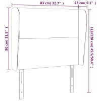 vidaXL Kopfteil mit Ohren Dunkelbraun 83x23x118/128 cm Stoff