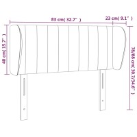 vidaXL Kopfteil mit Ohren Hellgrau 83x23x78/88 cm Samt