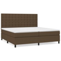 vidaXL Boxspringbett mit Matratze Dunkelbraun 200x200 cm Stoff