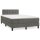 vidaXL Boxspringbett mit Matratze Dunkelgrau 120x200 cm Samt