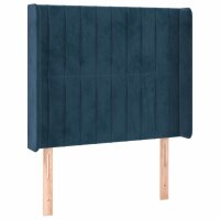 vidaXL Kopfteil mit Ohren Dunkelblau 103x16x118/128 cm Samt