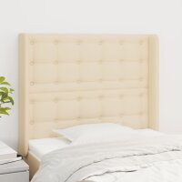 vidaXL Kopfteil mit Ohren Creme 93x16x118/128 cm Stoff