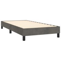 vidaXL Boxspringbett mit Matratze Dunkelgrau 90x200 cm Samt