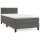 vidaXL Boxspringbett mit Matratze Dunkelgrau 90x200 cm Samt