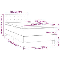 WOWONA Boxspringbett mit Matratze Rosa 100x200 cm Samt