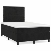 vidaXL Boxspringbett mit Matratze Schwarz 120x200 cm Samt