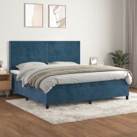 vidaXL Boxspringbett mit Matratze Dunkelblau 200x200 cm Samt