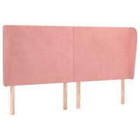 vidaXL Kopfteil mit Ohren Rosa 183x23x118/128 cm Samt