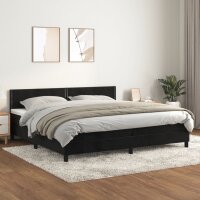 vidaXL Boxspringbett mit Matratze Schwarz 200x200 cm Samt