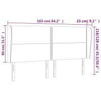 vidaXL Kopfteil mit Ohren Dunkelgrau 163x23x118/128 cm Samt